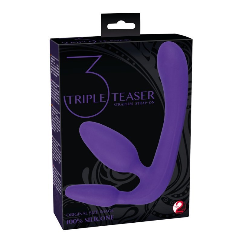 Luxusní samodržící strap-on dildo fialové Strapless Strap-On