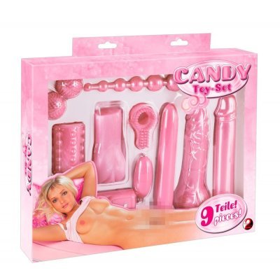 Růžová sada erotických hraček Candy Toy