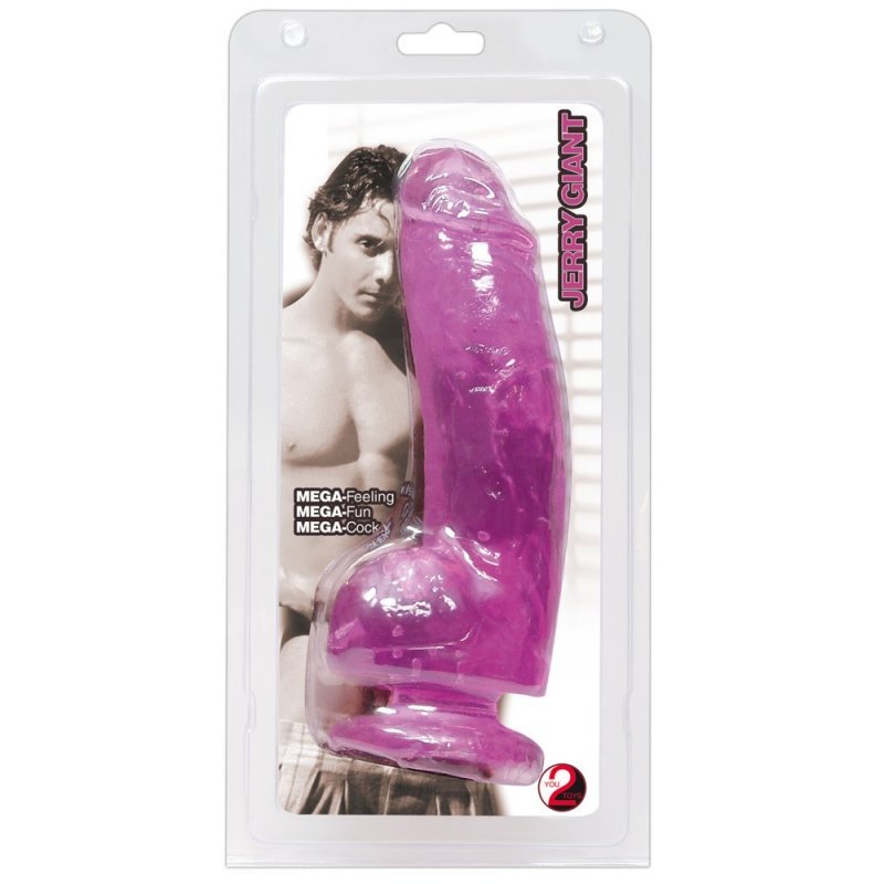 Dildo s přísavkou Jerry Giant průsvitná růžová You2Toys