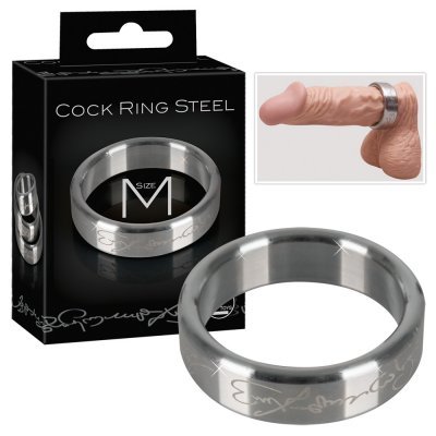 Ocelový erekční kroužek Cock Ring Steel M