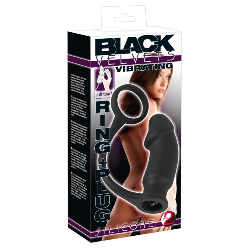 Anální kolík s erekčním kroužkem Black Velvets Black Velvets