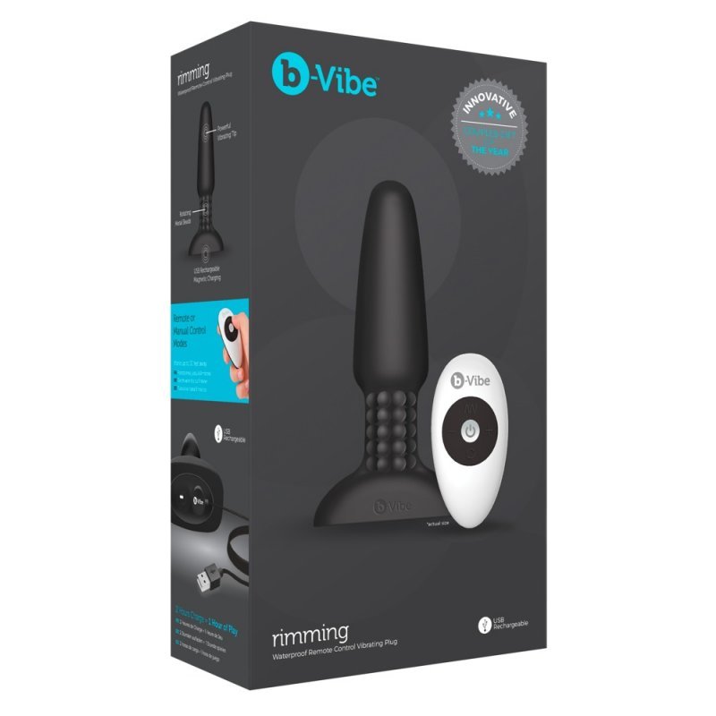 Vibrační kolík b-Vibe rimming Plug Black b-Vibe