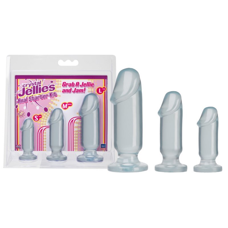 Анальные фаллоимитаторы Doc Johnson Crystal Jellies Anal Starter Kit, бесцветные 0283-21-CD - Doc Johnson - Анальные пробки - Купить