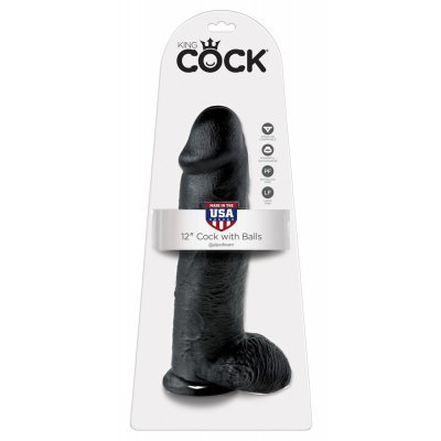 Dildo 12" s varlaty černé