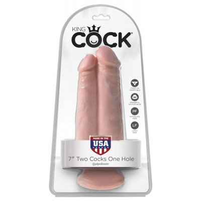 King Cock 7 palců dvojitý Flesh