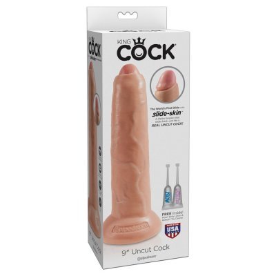 King Cock 9 palců neobřezaný Flesh