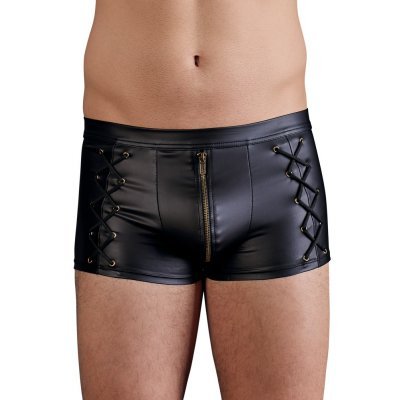 Boxerky s imitací šněrování a se zipem
