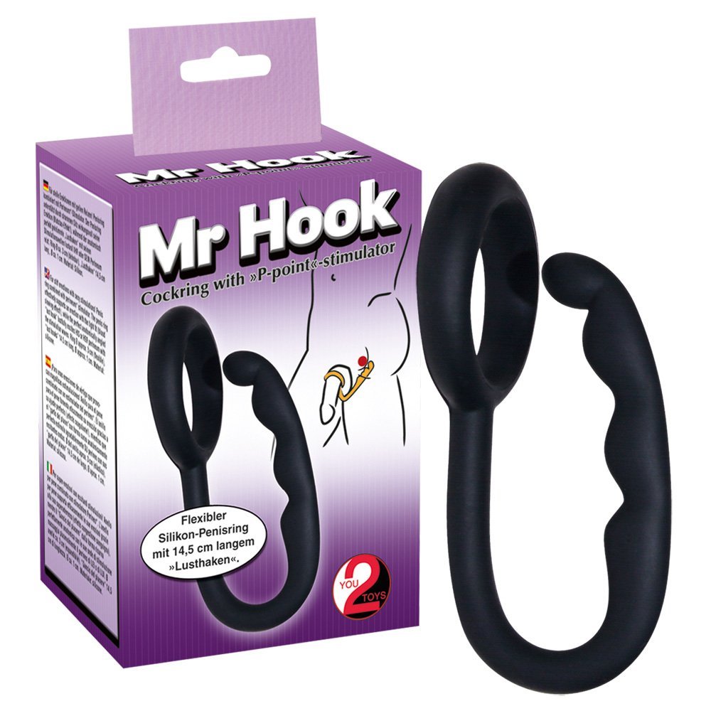 Erekční kroužek s análním dildem Mr Hook You2Toys