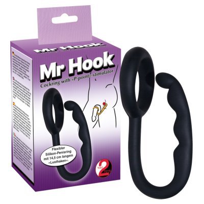 Erekční kroužek s análním dildem Mr Hook
