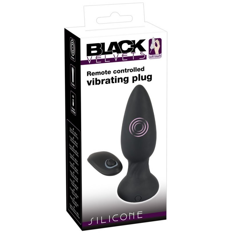 Vibrační anální kolík na dálkové ovládání Black Velvets