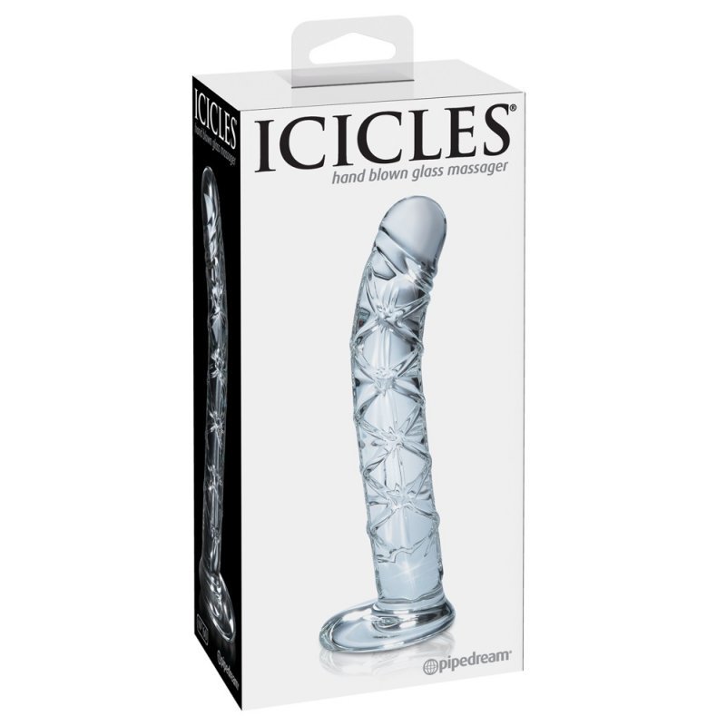 Sleněné dildo No. 60 Clear Icicles