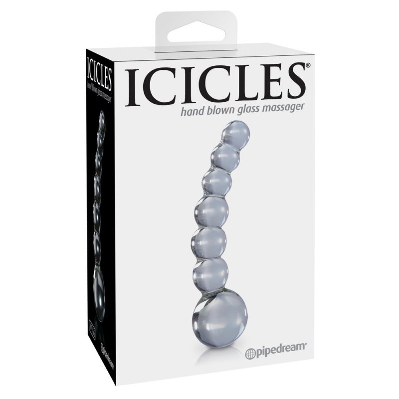 Skleněné dildo No. 66 Clear Icicles