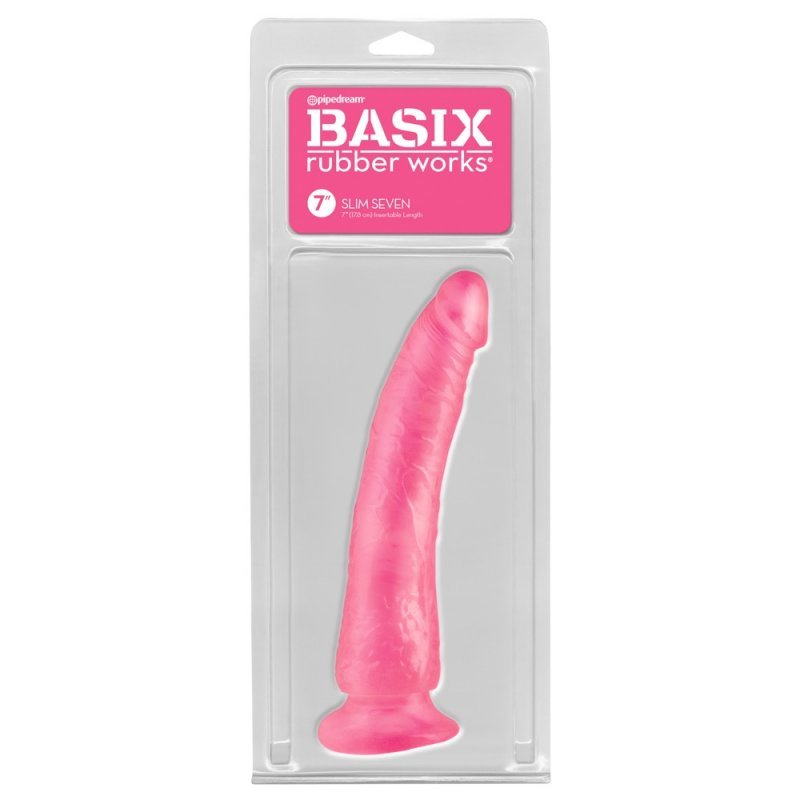 Dildo s přísavkou růžové Basix Rubber Works