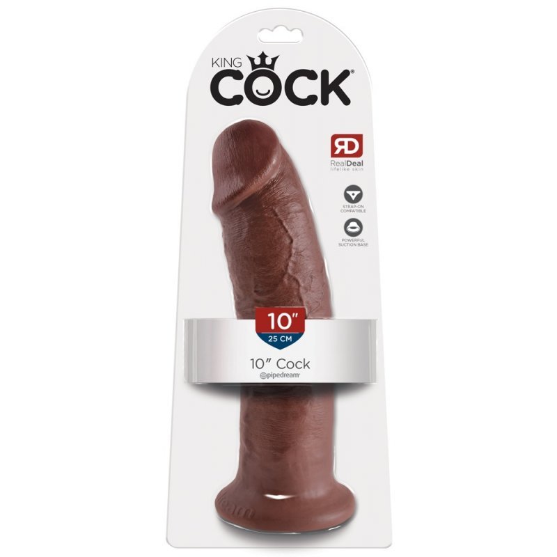 Dildo 10" hnědé King Cock