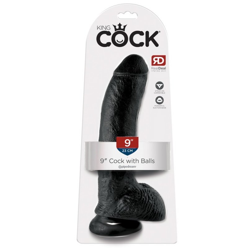 Dildo 9" s varlaty černé King Cock