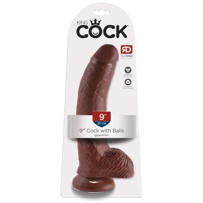 Dildo 9" s varlaty hnědé