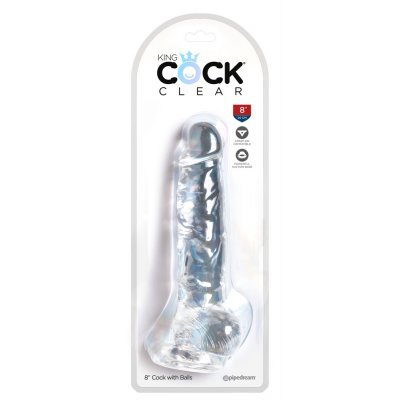 Dildo 8" s varlaty průhledné