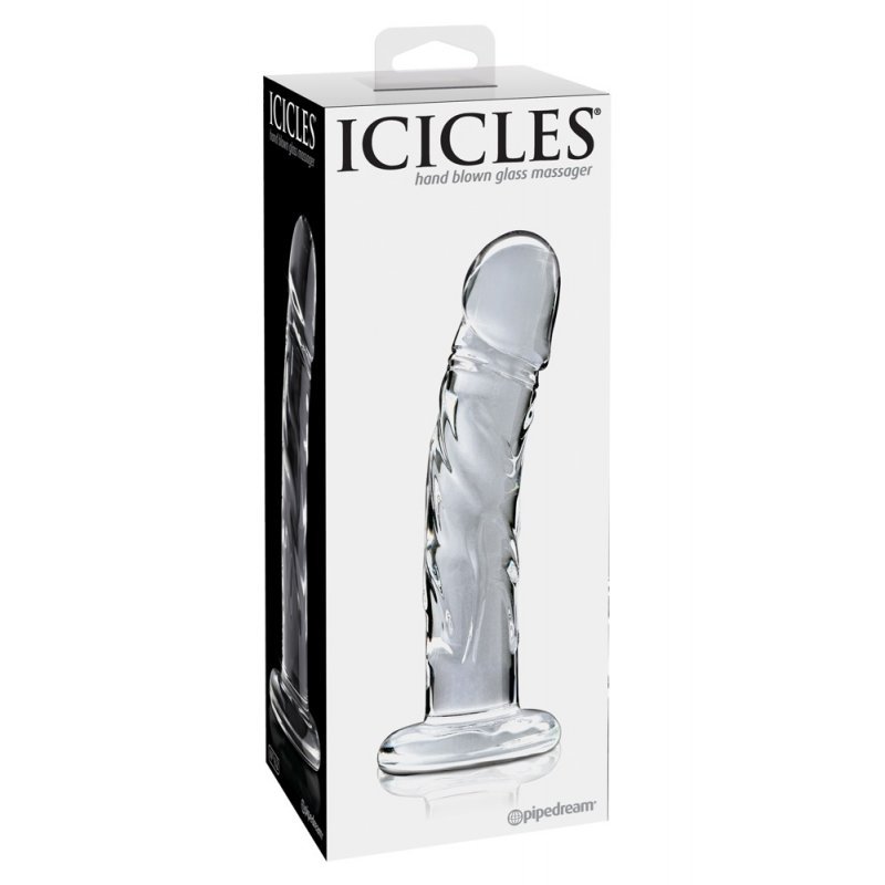 Skleněné dildo No. 62 Clear Icicles