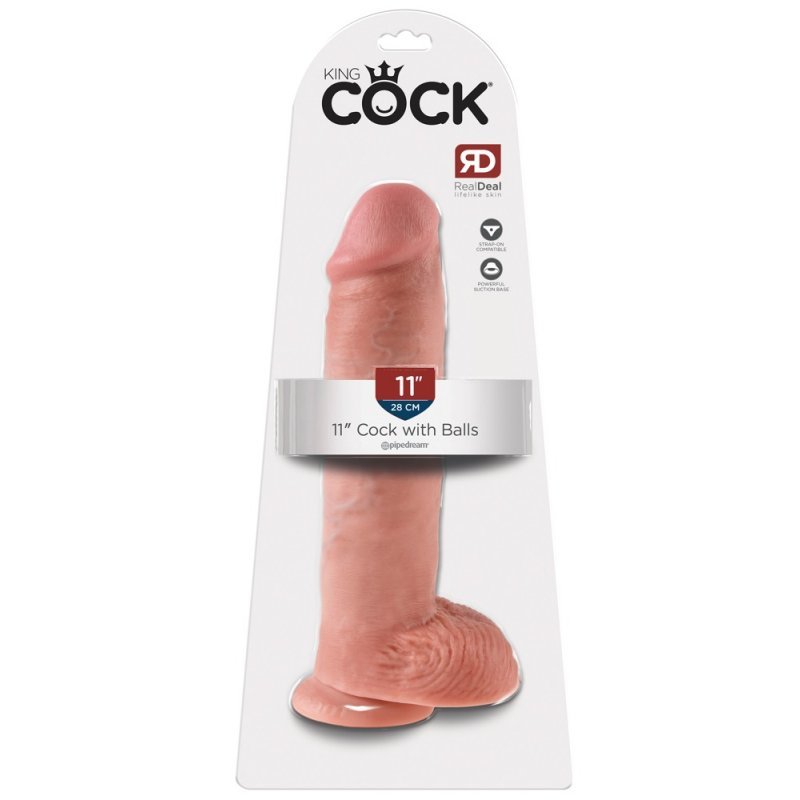 Dildo 11" s varlaty tělové King Cock