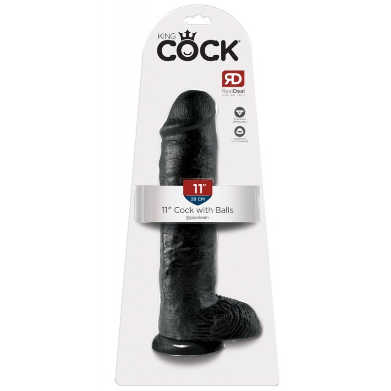 Dildo 11" s varlaty černé King Cock