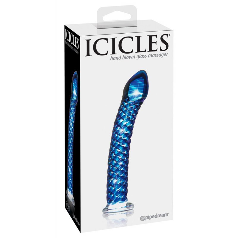 Skleněné dildo No. 29 Blue Icicles