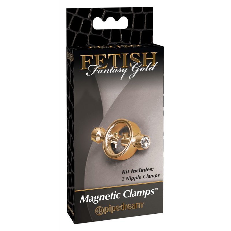 Kulaté magnetické svorky na bradavky Fetish Fantasy Gold