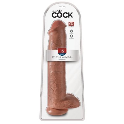 Dildo 15" s varlaty tmavě tělové