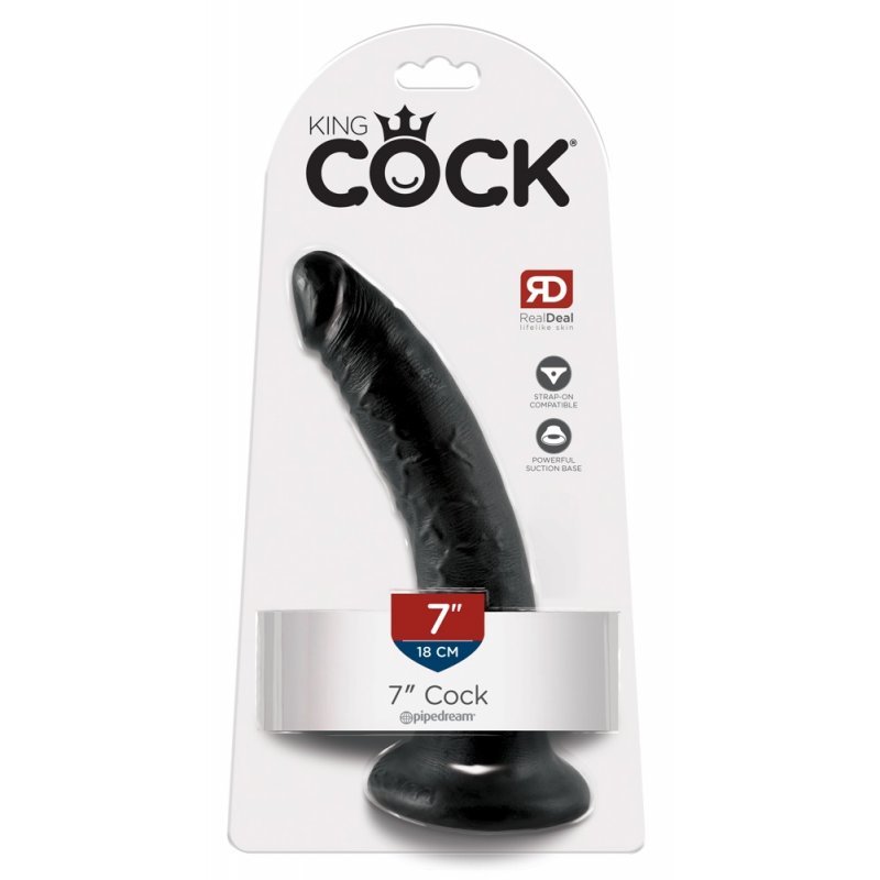Dildo 7" černé King Cock