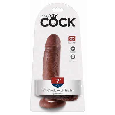 Dildo 7" s varlaty hnědé