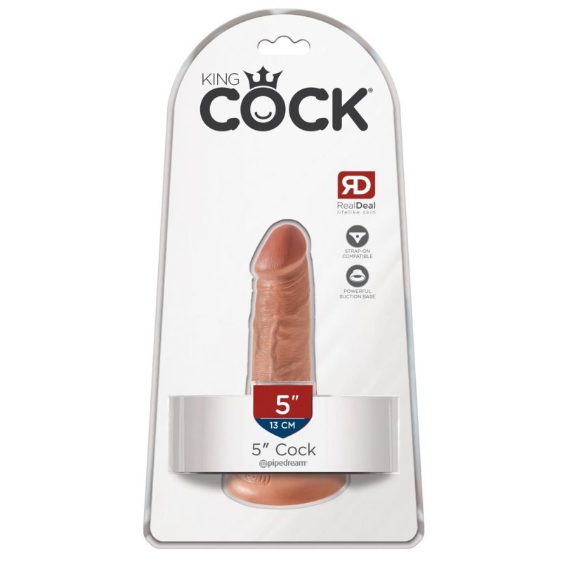 Dildo 5" tmavě tělové King Cock