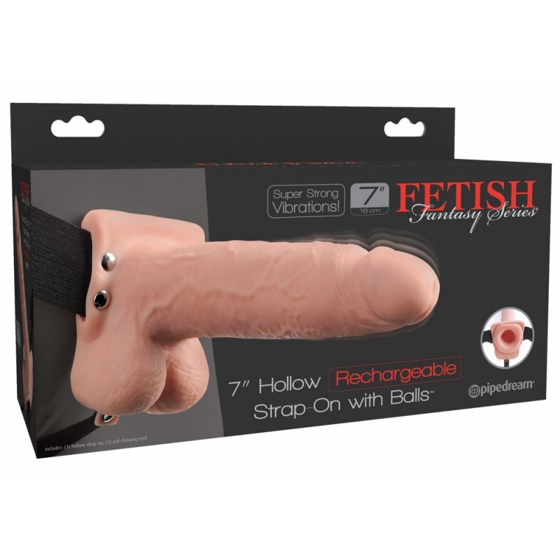 Dutý vibrační připínací penis "7" světlý Fetish Fantasy Series