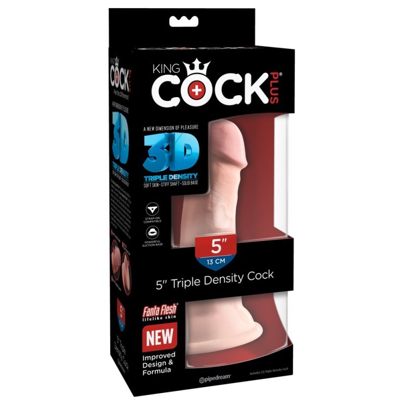 Dildo 5" Triple Density tělové King Cock Plus