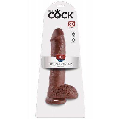 Dildo 10" s varlaty hnědé