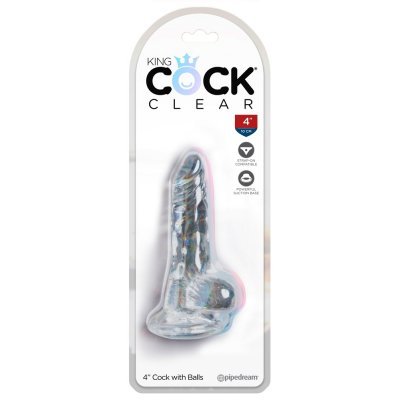 Průhledné dildo KCC 4 Cock with Balls
