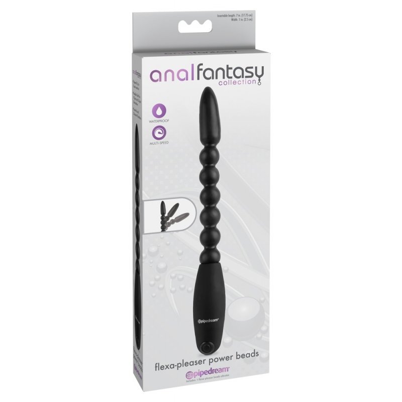 Anální vibrátor s ohebnou hřídelí ve tvaru kuliček analfantasy collection