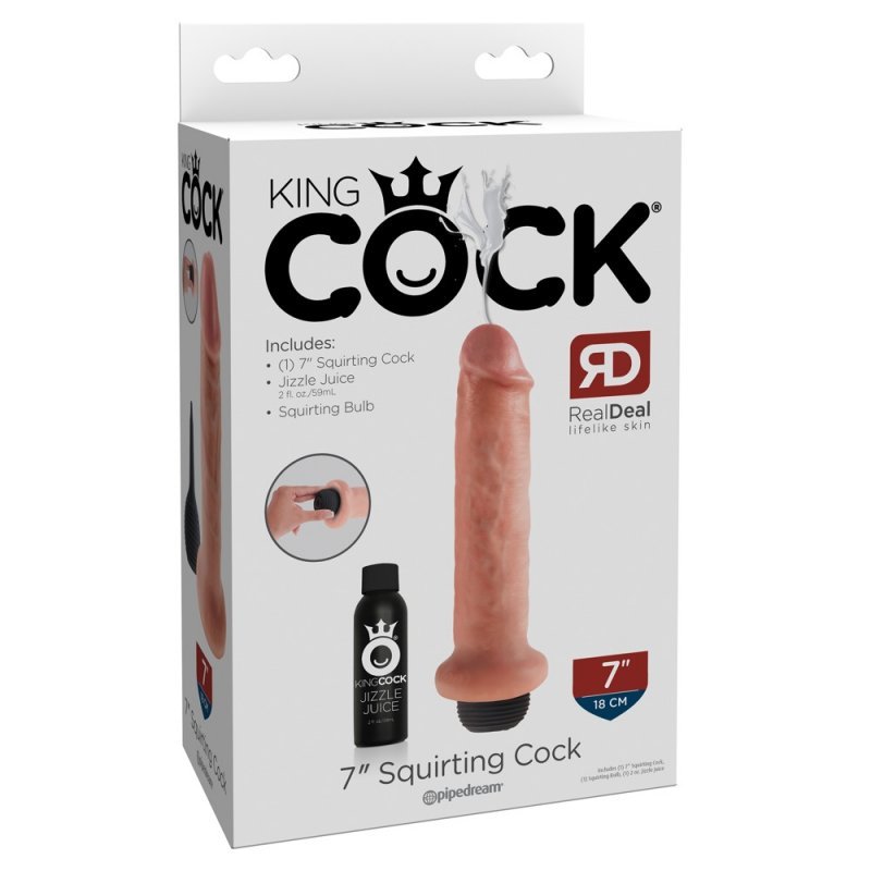 KC 7" Squirting Cock Light s výstřikem King Cock