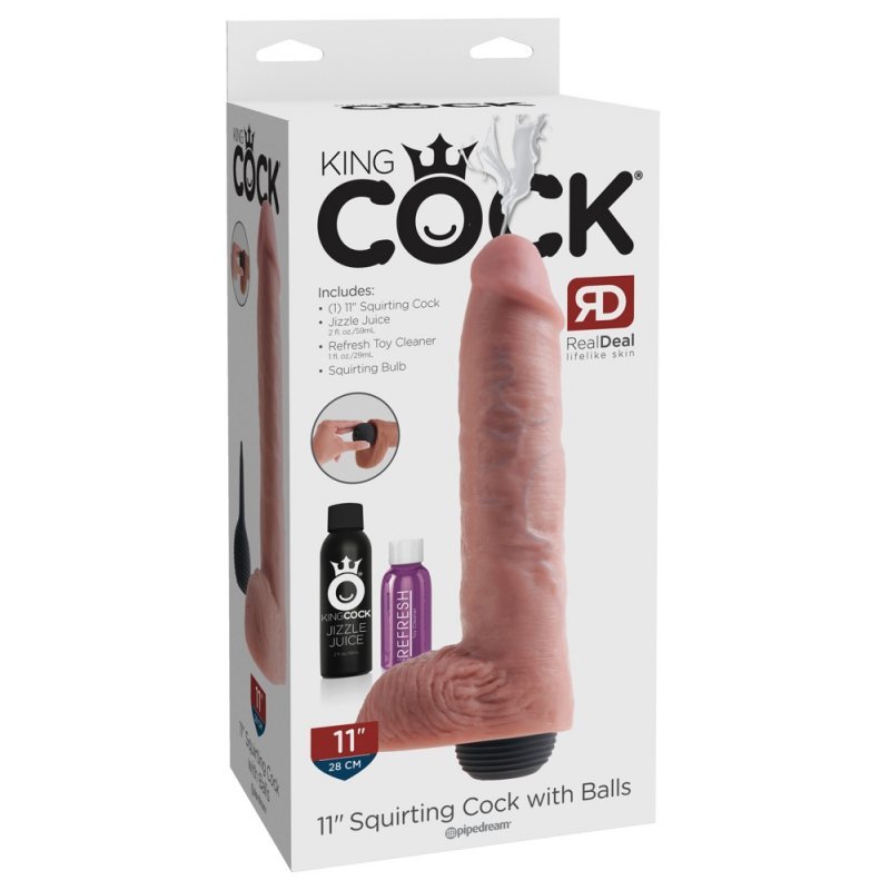 Dildo 11" s varlaty a výsřikem King Cock