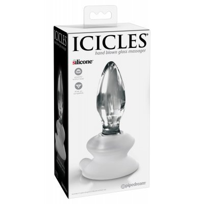 Skleněné anální dildos přísavkou: čiré  Icicles No. 91: