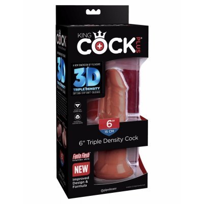 Dildo 6" Triple Density Cock hnědé