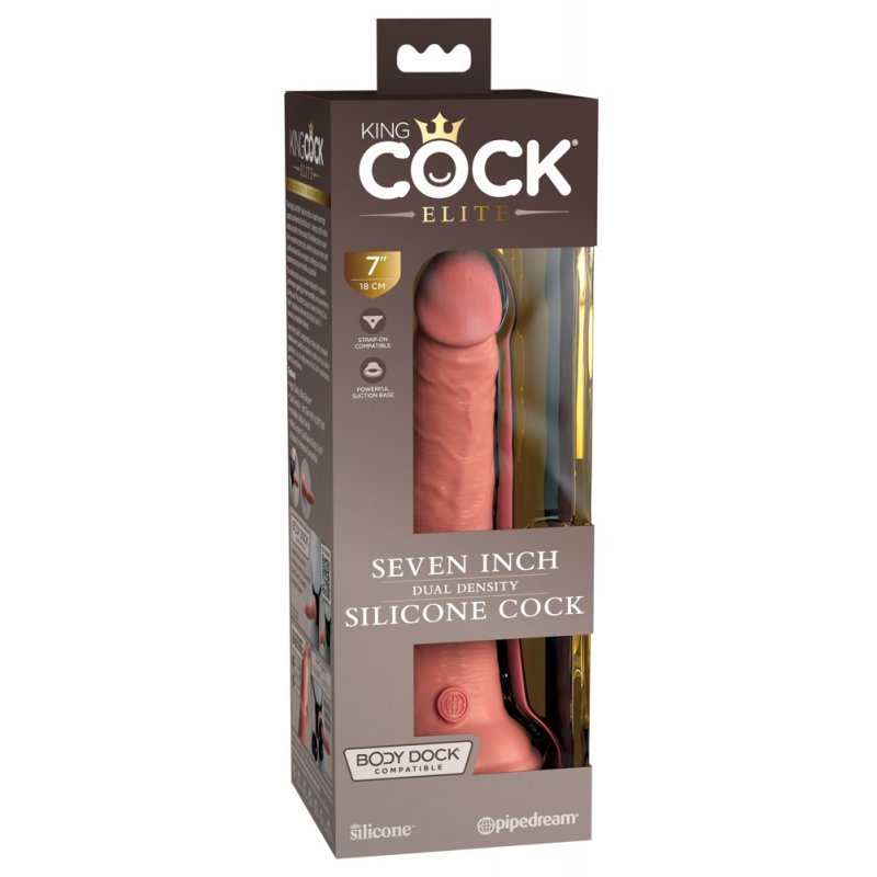 Dildo 7" Dual Density tělové King Cock Elite