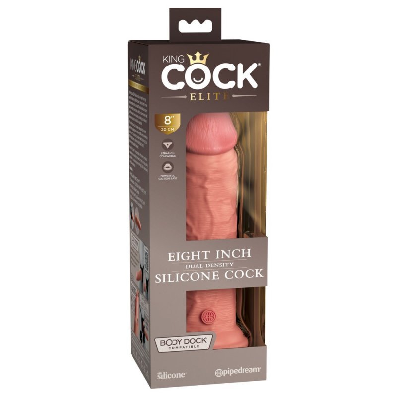 Dildo 8" Dual Density tělové King Cock Elite