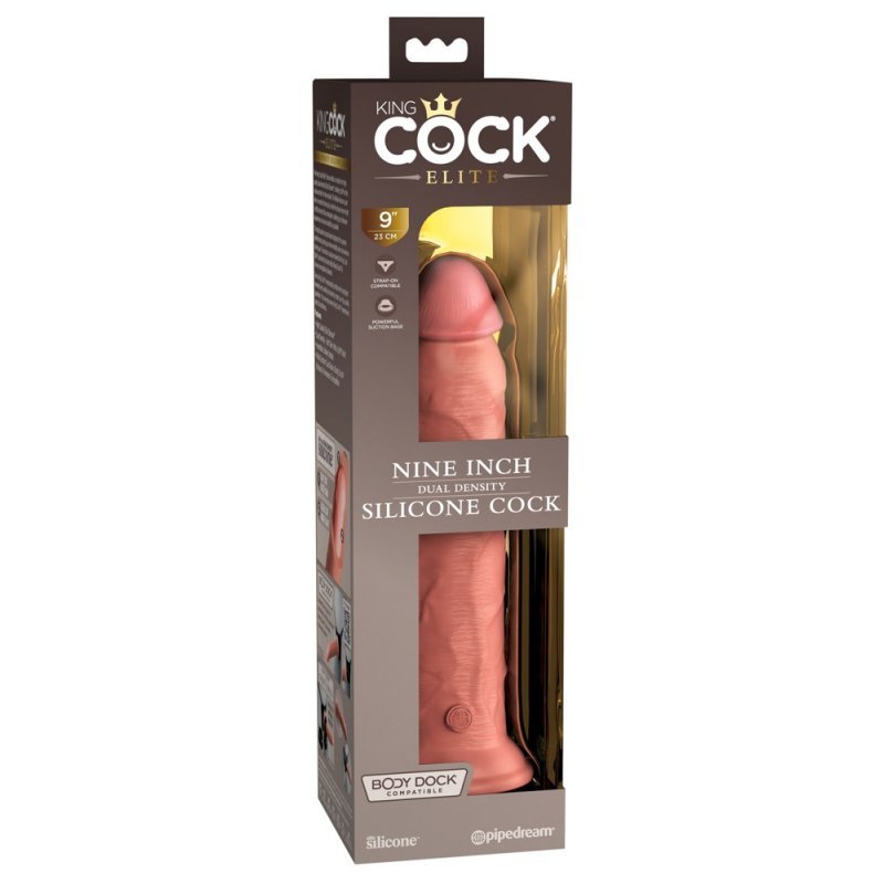 Dildo 9" Dual Density tělové King Cock Elite