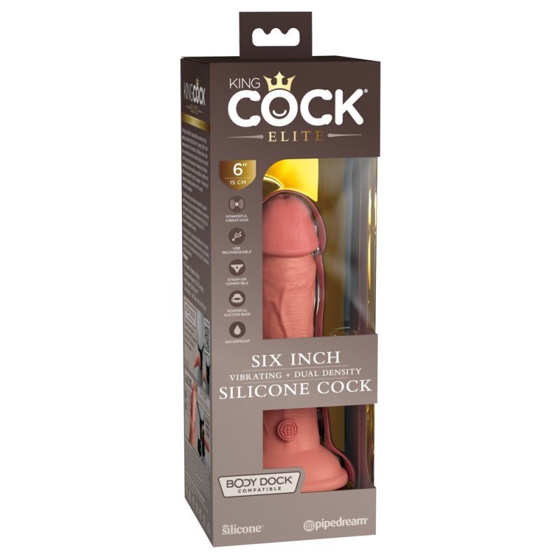 KCE 6 DD Vibrating Cock Light King Cock Elite