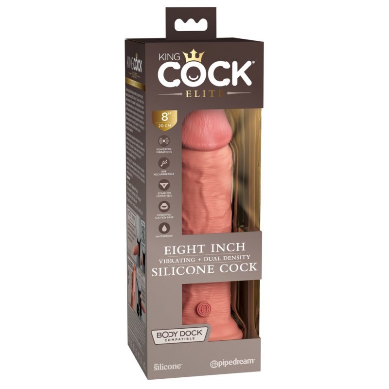 KCE 8 DD Vibrating Cock Light King Cock Elite