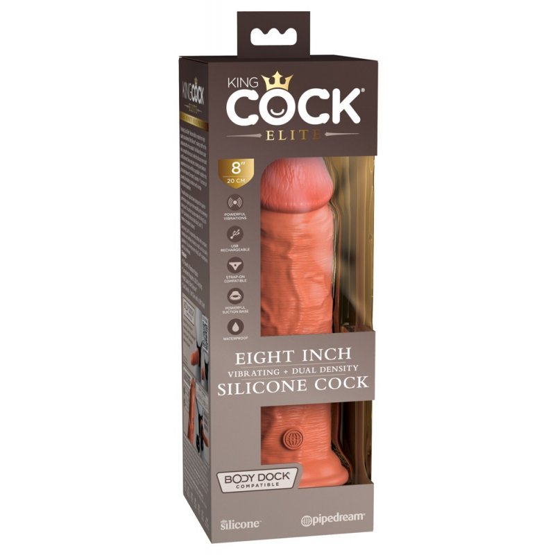 KCE 8 DD Vibrating Cock Tan King Cock Elite