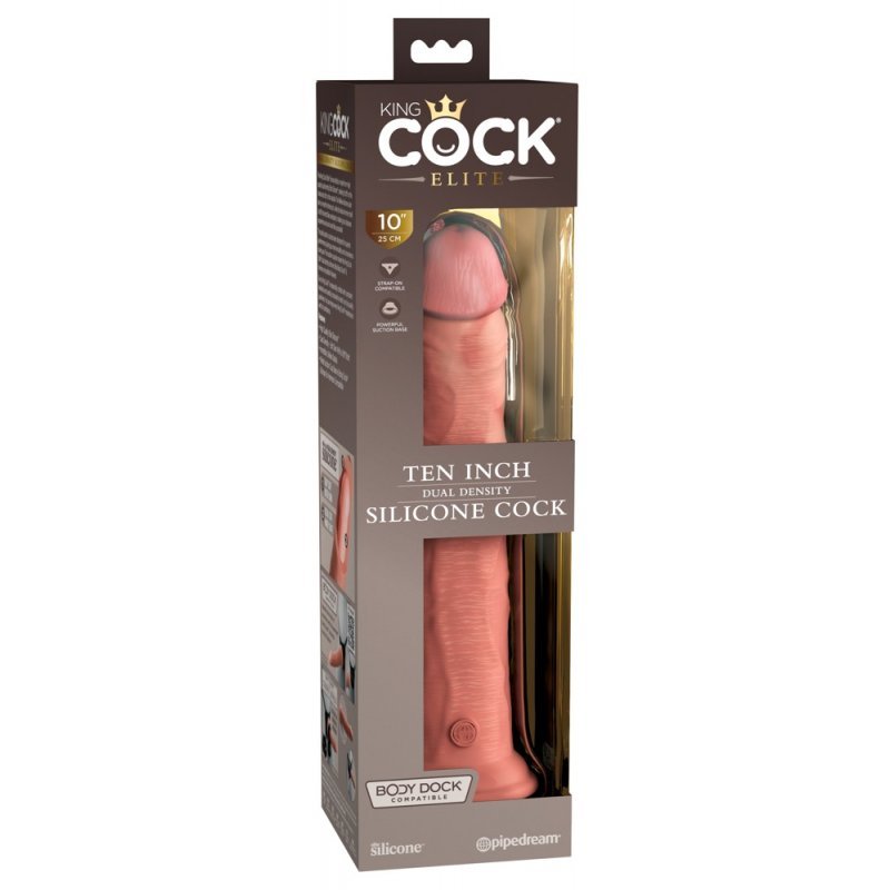 Dildo 10" Dual Density tělové King Cock Elite