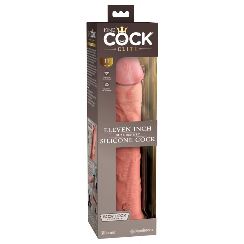 Dildo 11" Dual Density tělové King Cock Elite