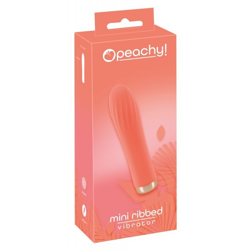 Vibrátor Mini Ribbed broskový Peachy