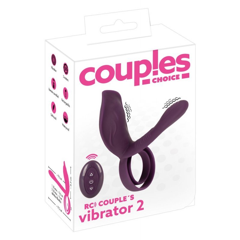 Kroužek na penis/varlata s flexibilním vibrátorem a stimulátorem klitorisu Couples Choice
