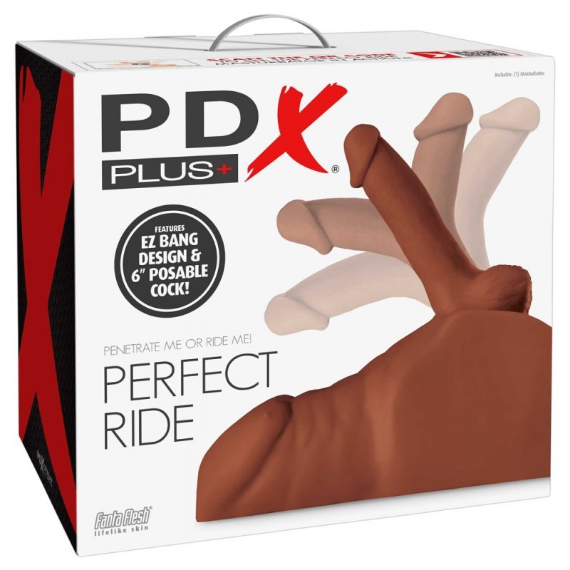 Mužské torzo s penisem PDX Plus Perfect Ride hnědé PDX Plus